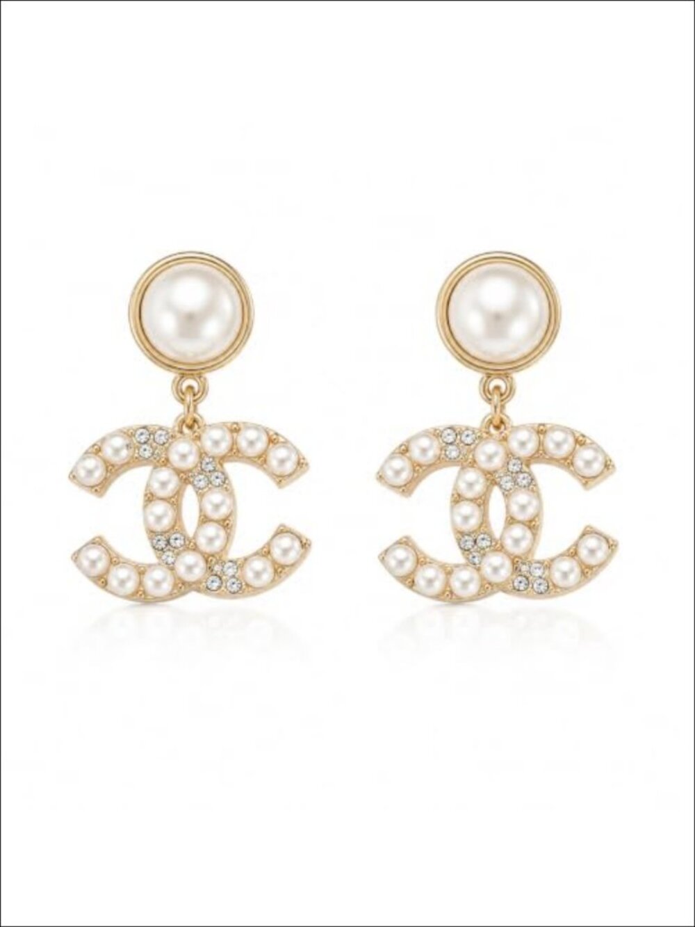 Gold Plated Alloy Faux Pearl Crystal Drop Dangle Earrings Statement